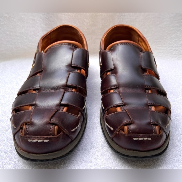 Sperry Leather Top Sider Gold Cup Fisherman Sandals - 9 - Brown main image 9